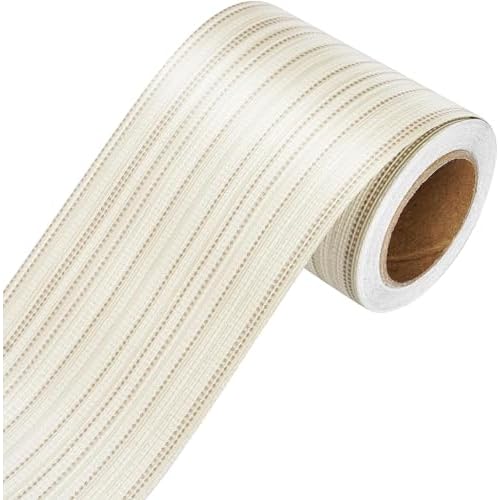 YENHOME Textured Wallpaper Border Peel and Stick Removable Wall Border Trim for Bulletin Board Borders Self Adhesive Grasscloth Wallpaper Border for Walls Mirror Frame Peel and Stick 3"X236" Beige