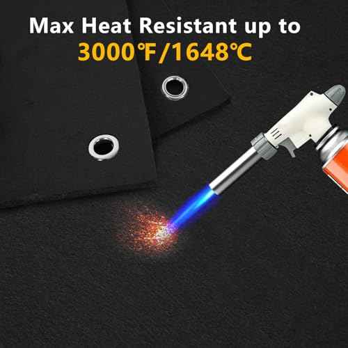 Graphite Carbon Welding Blanket Fireproof, Flame Resistant up to 3000¢µ Brazing Soldering Felt, Soldering Flame Retardant Protective Mat, Brazing Heat Shield for Torch, Plumbing, 12" x 12"