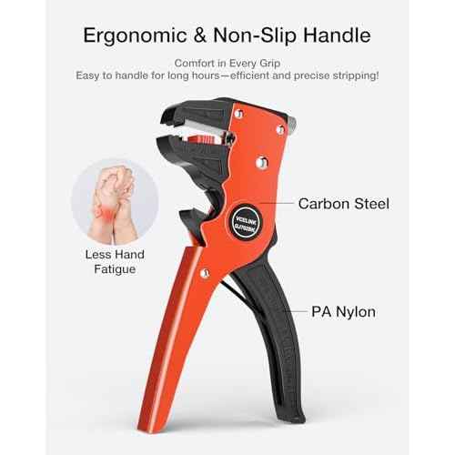 VCELINK Automatic Quickstrip Wire Stripper and Cutter, Professional Quick Strip Wire Stripper, 2 in 1 Adjustable Electrical Cable Wire Stripping Tool&Eagle Nose Self-Adjusting Wire Pliers, Black