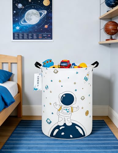 Round Collapsible Astronaut Space Laundry Hamper for Teens and Adults - Star Astronaut