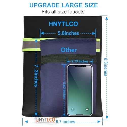 2Pack Outdoor Faucet Covers for Winter,8.3" H x 6.7" W Hose Bib Covers for Winter Freeze Protection, Outside Spigot Cover Insulated Waterproof Water Pipe Protector (Black-2Pack)