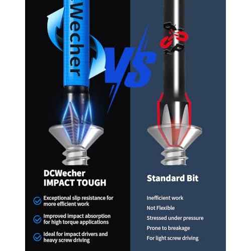 6-Inch Long Phillips Head Drill & Screwdriver Bits 5-Pack, 2 Phillips Bits #2 Impact Magnetic, S2 Alloy Steel, CNC Anti-Slip, 1/4" Hex Shank, Ph2 for Impact Driver, by DCWecher