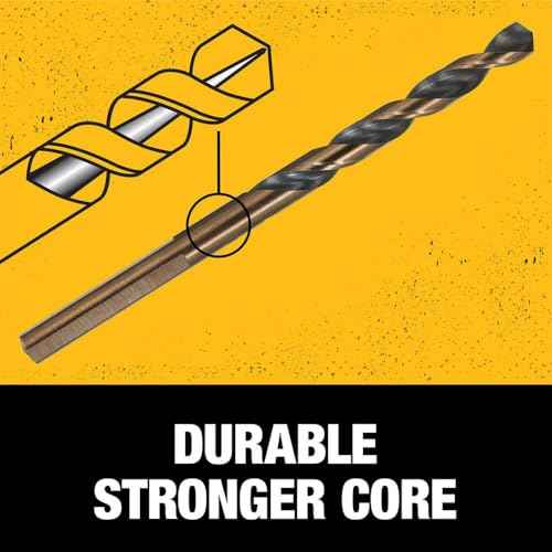 DEWALT Drill Bit Set, 3-Flats Shank,14-Piece, 135 Degree Split Point, for Plastic, Wood and Metal (DWA1184)