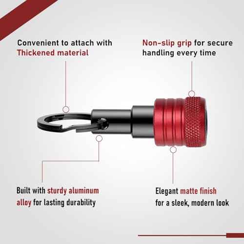 Enhanced Non-Slip Upgrade Bit Holder 6pc, 1/4 Drill Bit Holder Key Chain, Bit Holder for Impact Driver, Quick-Change for Drill Bits & Screwdriver & Drill Bit Extension, Includes Portable Carabiner