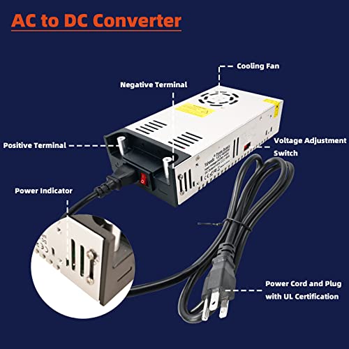 600W 12V DC Power Supply Converter 110V AC to 12V Transformer for RV, LED, Pump