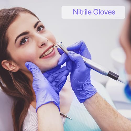 PEIPU Disposable Nitrile Gloves 100 Pack Medium Powder-Free Latex-Free