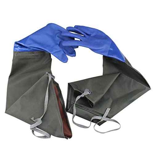 Eiito Drain cleaning gloves,Pond Gloves,Long Rubber gloves,Waterproof Gloves elbow length rubber gloves- 27 Inch Insulated Waterproof