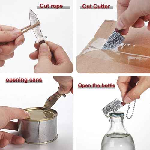 Mini Knife Set,Tiny Knife Set with Sheath,Mini Pocket Knives for Knife Collectors Gifts and Package Opener Box Cutter (4)