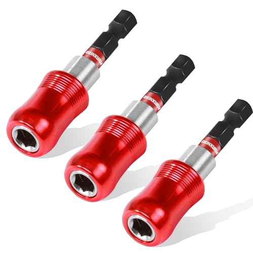 2.5Inches Impact Screwdriver Bit Holders, 3PC Magnetic Extension Quick-Change Socket Drill Bit Holder Cr-V Steel Hex Shank Quick Release Drill Bit Guide