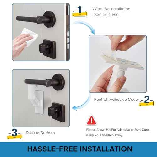 FYY Child Proof Door Lever Lock - 1 Pack Baby Proofing Door Locks for Kids Safety, 3M Adhesive Door Handle Lock Prevent Toddlers from Opening Doors, Adjustable Cabinet Locks Baby Safety Products