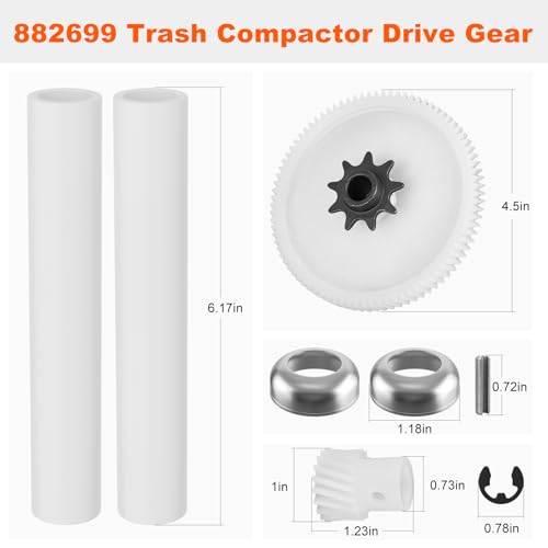 Trash Compactor Drive Gear 882699 for Whirlpool KitchenAid Kenmore OEM Replacement