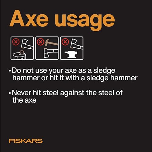 Fiskars X25 Splitting Axe, 28" Wood Splitting Axe for Medium to Large Size Logs with Shock Absorbing Handle and Sheath, Split Firewood, Forged Steel Blade, Bushcraft Gear and Camping Hatchet