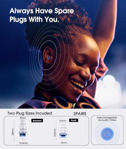 Hearprotek Blue Reusable Ear Plugs for Concerts & Music Noise Reduction