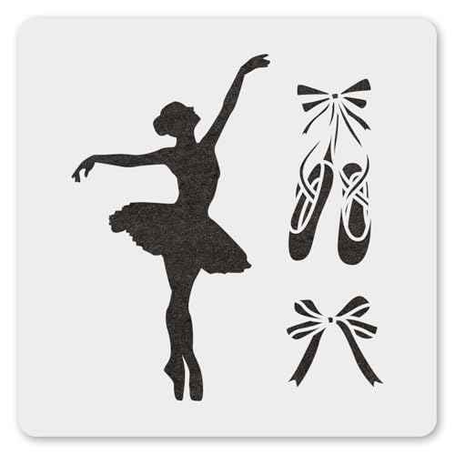 MAGJUCHE Ballet Stencil 12 Inches, Reusable Ballerina Dancer Stencil for Painting DIY Crafts Decor