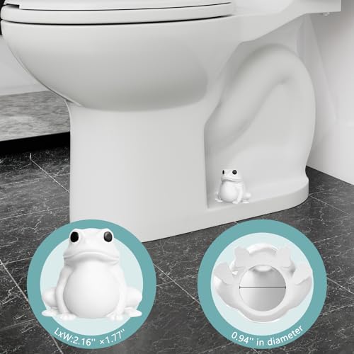 White Frog Toilet Bolt Covers - Glow in the Dark Bathroom Decor (2 Pack)