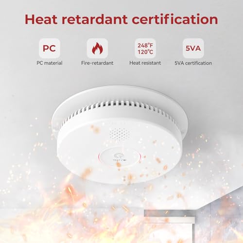Siterlink 6 Pack Hardwired Photoelectric Smoke Detectors with Battery Backup & Interconnection