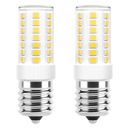 Lacnooe 5W Daylight E17 Dimmable Microwave Bulb, 6000K 450lm, Fits Whirlpool/GE/Kenmore, Replaces 8206232A 1890433 AP4512653, 2 Pack