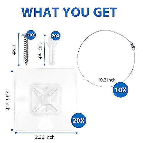 Adhesive Furniture Wall Anchors (10 Pairs 20 Packs), Vinkqiado Anti Tip Furniture Safety Straps for Baby Proofing, Secure Bookcase Dresser Shelf Cabinet to Wall for Child