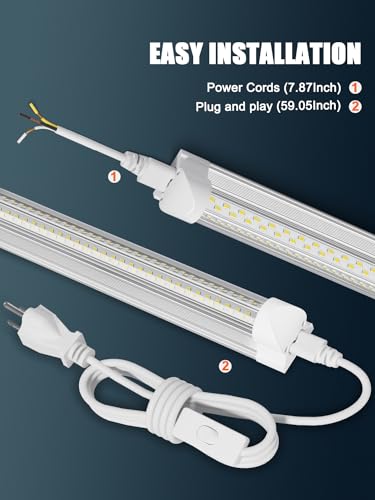ELEKICO 100W 8FT LED Shop Lights Pack of 6 - Ultra Bright Commercial Grade