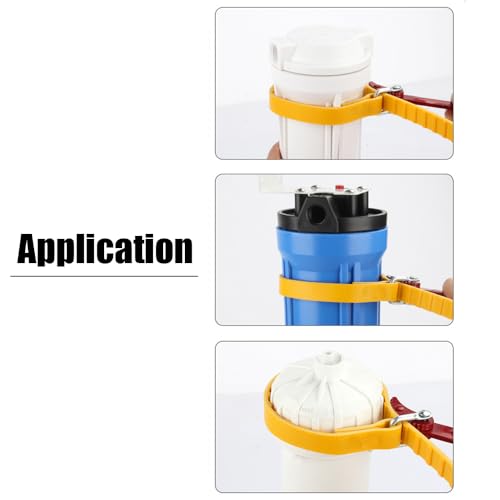 8 Inch Belt Strap Wrench, Multi-Purpose Adjustable Wrench for Water & Oil Filter Replacement, Steel Handle, PVC Pipe Joints