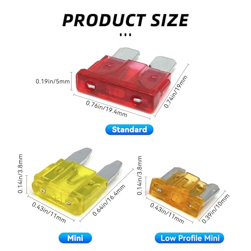 Tioollev 306PCS Car Fuses Assortment Kit with Fuse Pullers & Circuit Testers - Standard, Mini & Low Profile Blades for Auto, Truck & RV