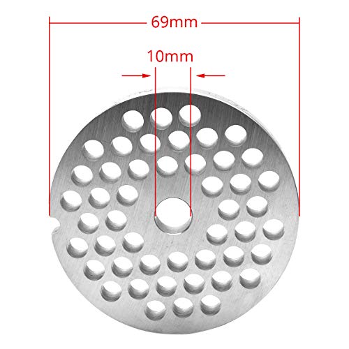 iVict 2.75" 69mm 6/25 Hole Stainless Steel Meat Grinder Plate & Blades