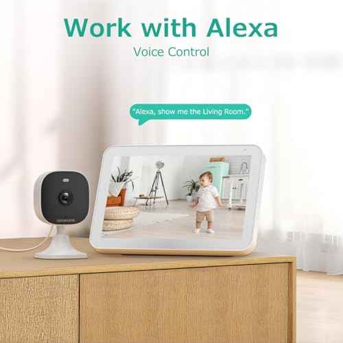 4MP Cameras for Home Security with Audio and Video, Outdoor Security Camera Indoor, 2.4g/5g Cameras for House/Pet/baby, Plug and Play, Work with Alexa, Support 128G Card Storage (Not Included), Wired