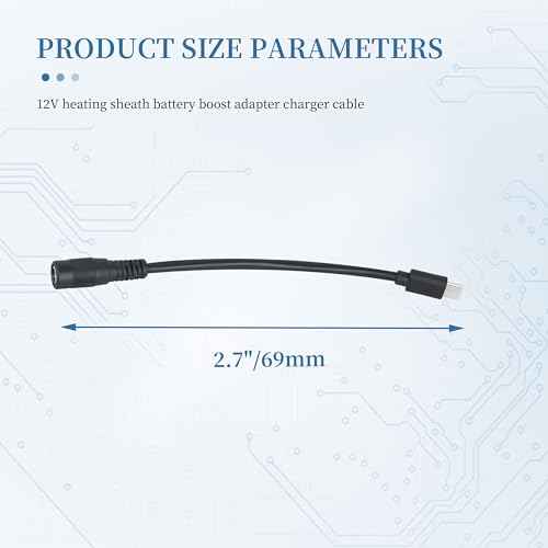 12V Type C Heated Jacket Battery StepUp Adapter Charger Cable for Milwau-kee, M12,Metabo, Makita, Craftsman, Snap-on,12V Hoodie- 2 Pack