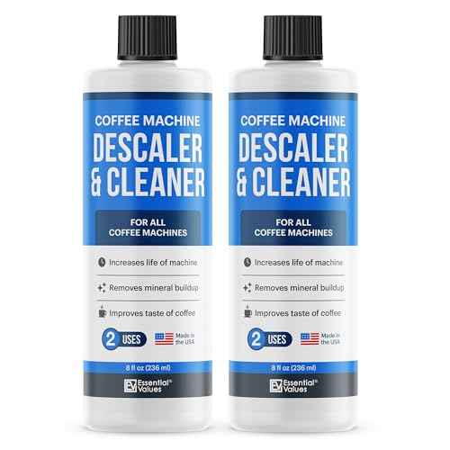 Essential Values Descaling Solution for Delonghi Keurig Breville Nespresso (4 Uses) - Coffee Machine Descaler Cleaner - Liquid To Descale Automatic Coffee Makers & Espresso Machines