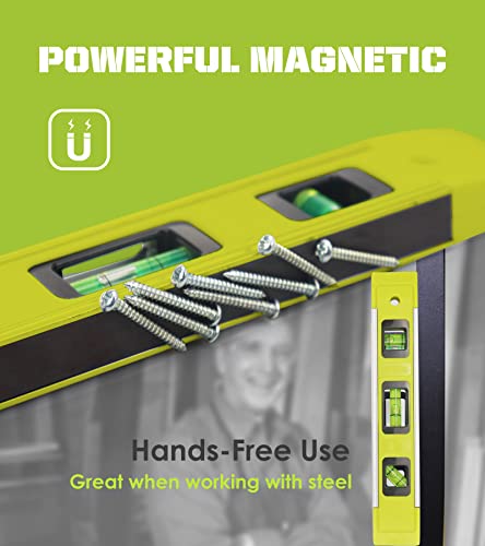 Level & Tool Magnetic Aluminum Reinforced Torpedo Level 9" Green (1PCS) - DIFFLIFE