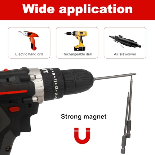 11Pcs Security Torx Bit Set - Magnetic Star Screwdriver Bits Set with S2 Steel T6-T40, 1/4 Hex Shank, 4 Inch Length for Deeper Work, Tamper Proof Torque Security Bits