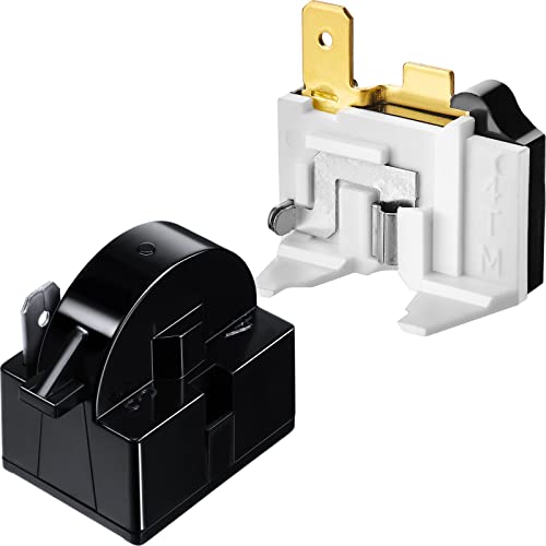 Mudder 2Pcs PTC Starter Relay 4.7Ω & 6750C-0005P Overload Protector for Refrigerator