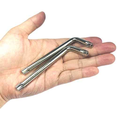 2pcs T45 Torx Bit T45 Anti Tamper Proof Torx Star Key Bit Wrench,T 45 torx key set,allen key drill bit set L-Shape,S2 Steel tamper proof torx bit set