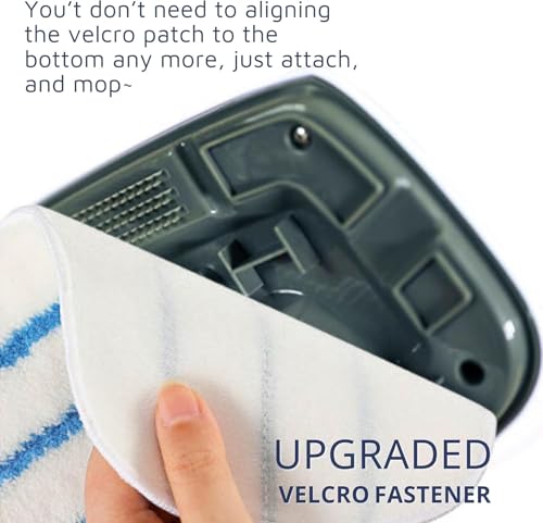 Flammi 12-Pack Replacement Pads for PurSteam ThermaPro 10-in-1 Steam Mop (NEW Velcro Tabs) - Microfiber