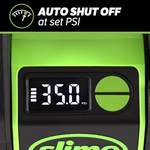 Slime Cordless Pro Power Digital Tire Inflator - Portable Air Compressor with Auto Shut-Off