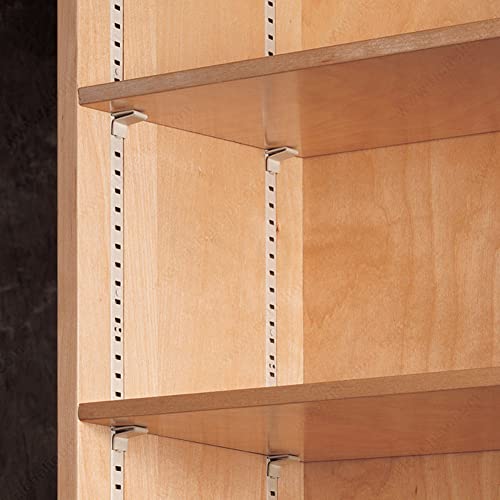 Hosrnovo Silver Adjustable Shelf Clips for 255 Standard Pilasters - Pack of 14