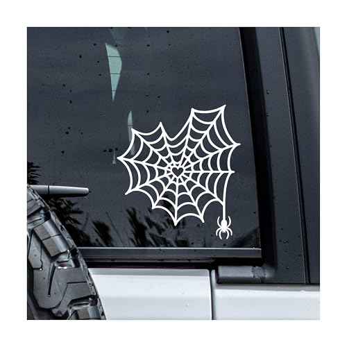 Spiderweb Decal, Aesthetic Animal Car Window Decals, 6 Inches UV DTF Tranfer Car Stickers, Funny Halloween Weatherproof Car Truck Window Bumper Sticker, Humor Car Decals for Boy Girl