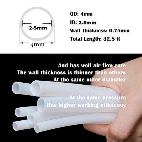 Beduan 4 mm OD Pneumatic Air Line Tubing Nylon Air Hose for Fluid Transfer or Air Brake System 32.8ft (Clear)