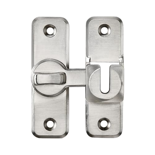 INIRET Silvery 90/180 Degree Flip Latch Zinc Alloy Barn Door Lock - Variation 1