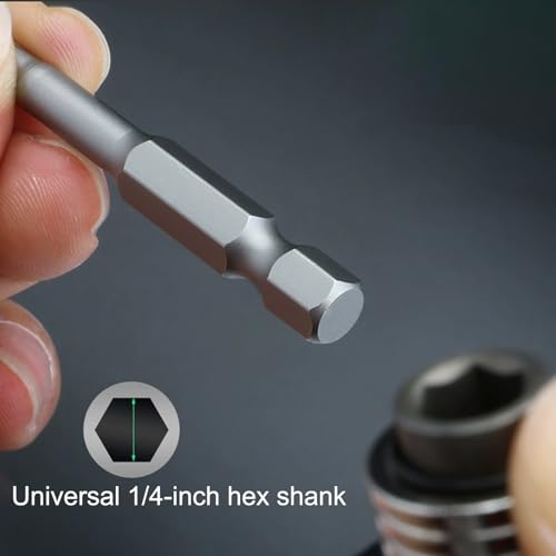 11Pcs Security Torx Bit Set Tamper Proof Torx Bits Magnetic Star Screwdriver Bits Set S2 Steel 1/4 Hex Shank Torque Security Bits T6-T40, 4 Inch Length for Deeper Work