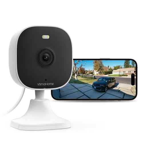 4MP Cameras for Home Security with Audio and Video, Outdoor Security Camera Indoor, 2.4g/5g Cameras for House/Pet/baby, Plug and Play, Work with Alexa, Support 128G Card Storage (Not Included), Wired