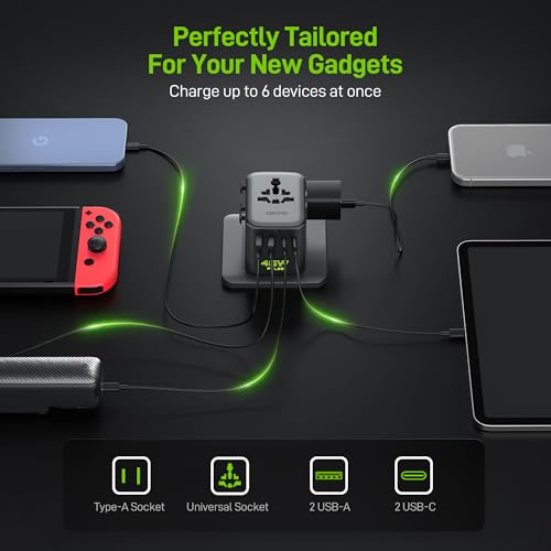 EPICKA Pulse Duo 45W Travel Adapter Black - Universal Power Charger with USB-C & USB-A Ports