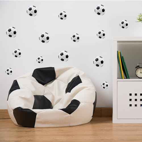 60 Pcs Soccer Wall Decals Soccer Wall Stickers Pegatinas para Pared Children Kids Baby Bedroom Room Wall Decals Decor Art Kindergarten Playground Party Stickers