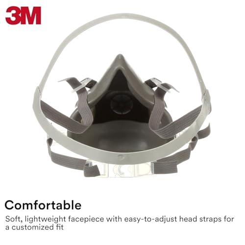 3M 6300 Large Face Piece For 6000 Series, Black/Grey