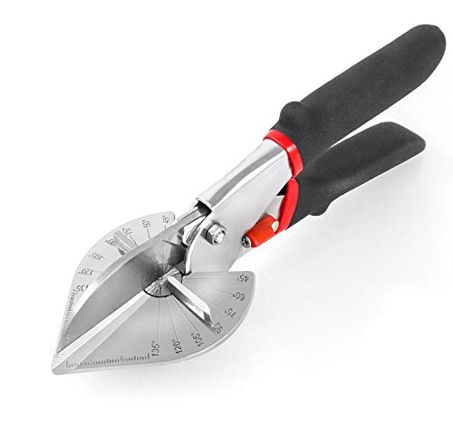 Multi Angle Miter Shear Cutter Hand Tools,45-135 Degree Adjustable Angle Scissors Trim Shears Tools for Vinyl Wood Molding Trim, 2 Extra Spare Blades Included