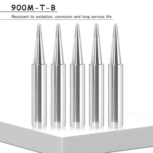 10Pcs Lead-Free 900M-T-B Soldering Iron Tips Solder Welding Replacement Tip Kit for Hakko/Radio Shack/TENMA/QUICK/Aoyue/ATTEN/Yihua Soldering Station with 10g Lead-Free Solder Wire
