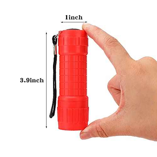 KunHe 5 Pack Plastic Small Mini LED Flashlight COB Flashlights for Kids 100 Lumen with Batteries High CRI for Bright Flash Light Christmas Gifts Stocking Stuffers