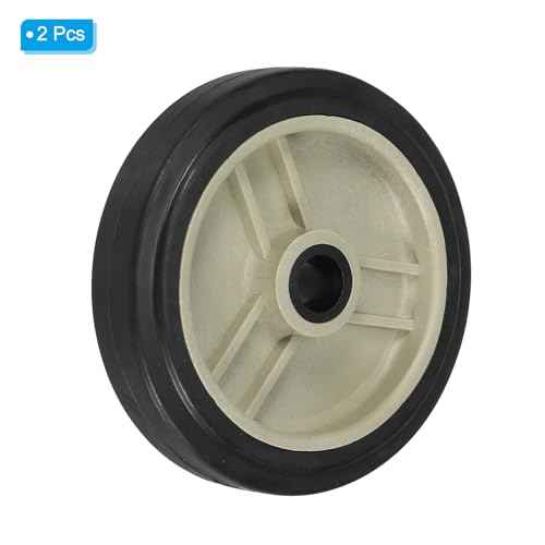 PATIKIL 4" Air Compressor Wheels, 2 Pcs Universal Air Compressor Wheel Replacement Parts with 0.5" Dia. Hole for Easy Mobility, Beige
