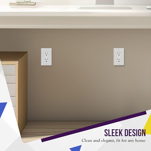 ENERLITES 1-Gang White Decorator Wall Switch & Outlet Plate Cover 10 Pack