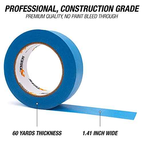Tiger Tough Professional Multi-Use Blue Painters Tape, 1.41 Inches x 60 Yards (1 Roll)